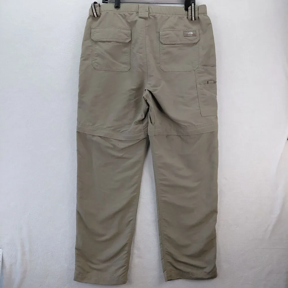 The North Face Paramount Peak Convertible Pants Mens Medium Beige Belted Outdoor